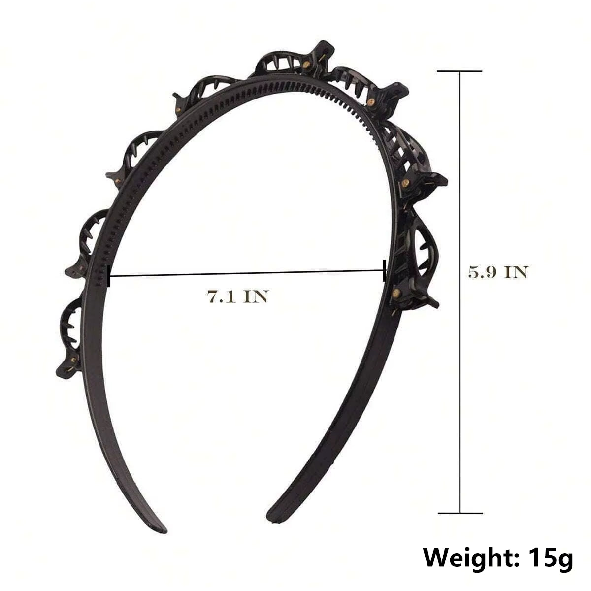 New Double Band Headbands for Women Hairstyle Fashion Non-Slip Hair Bands with Clips Bezel Hair Hoop Hair Headwear