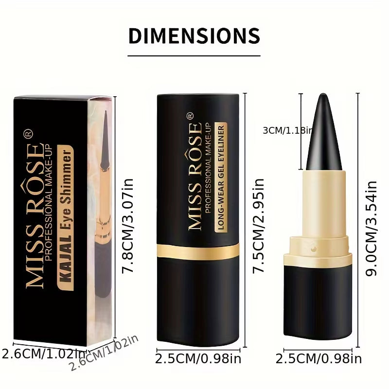 Gel Eyeliner, Quick-Dry Matte Smudge Proof Waterproof Eye-Liner Pencil for Women Girls Daily Party Stage Makeup