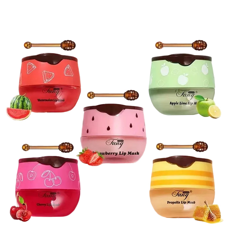 5.5G Lip Sleep Mask Night Sleep Maintenance Moisturizing Lip Gloss Bleach Cream Nourishing Lip Care Strawberry Honey