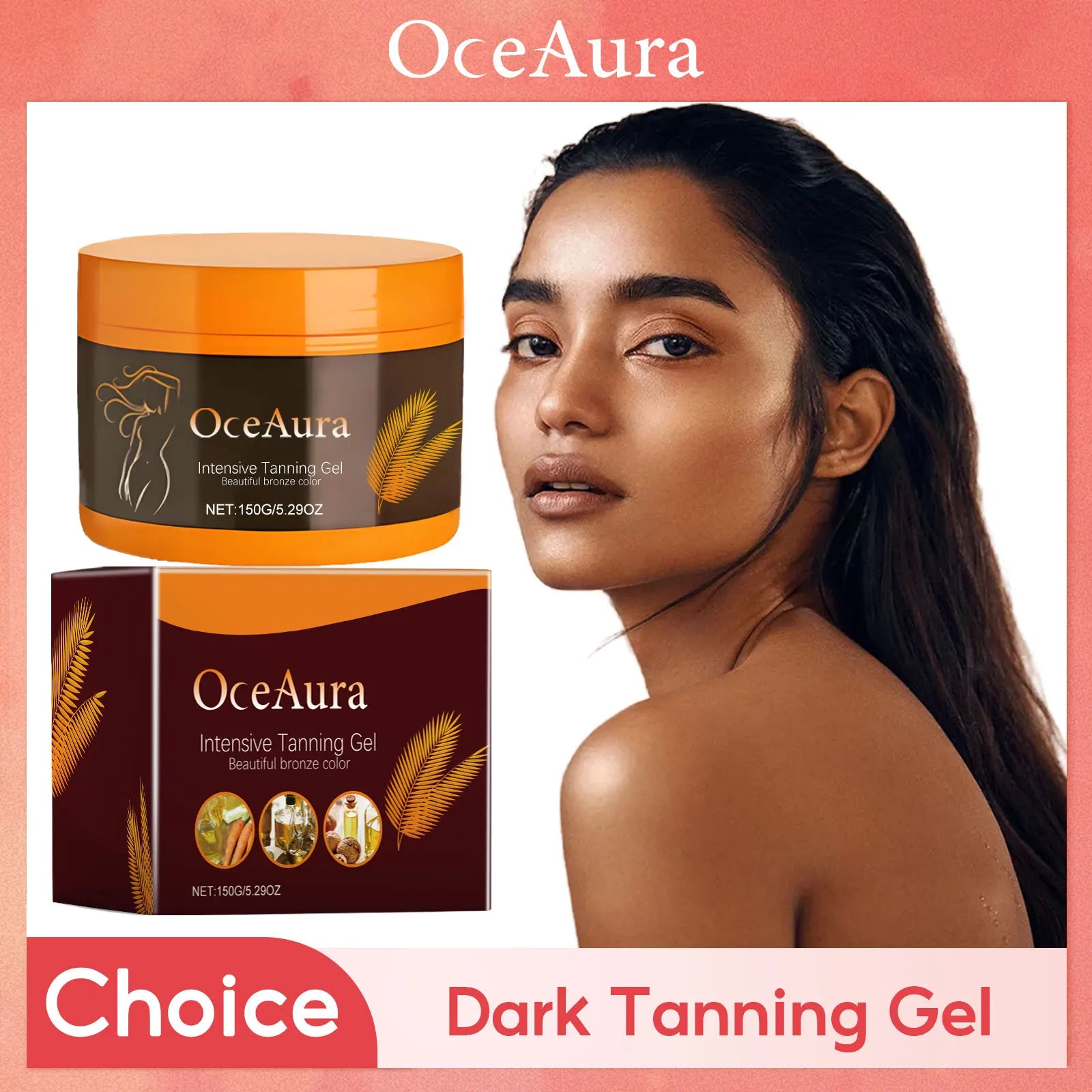 Body Tanning Gel Lasting Natural Bronzing Shiny Brown Skin Radiation Protect Nourishing Sunless Tanning Accelerator Cream 150G