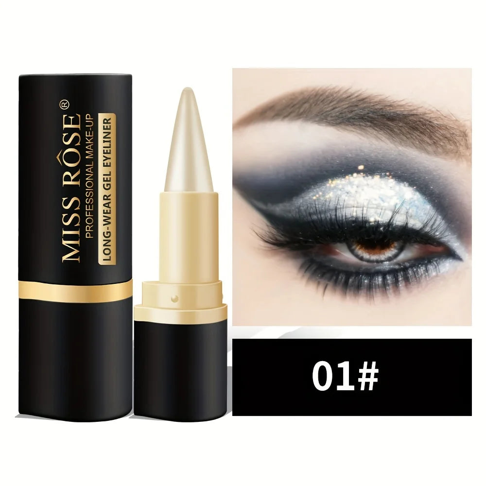 Gel Eyeliner, Quick-Dry Matte Smudge Proof Waterproof Eye-Liner Pencil for Women Girls Daily Party Stage Makeup