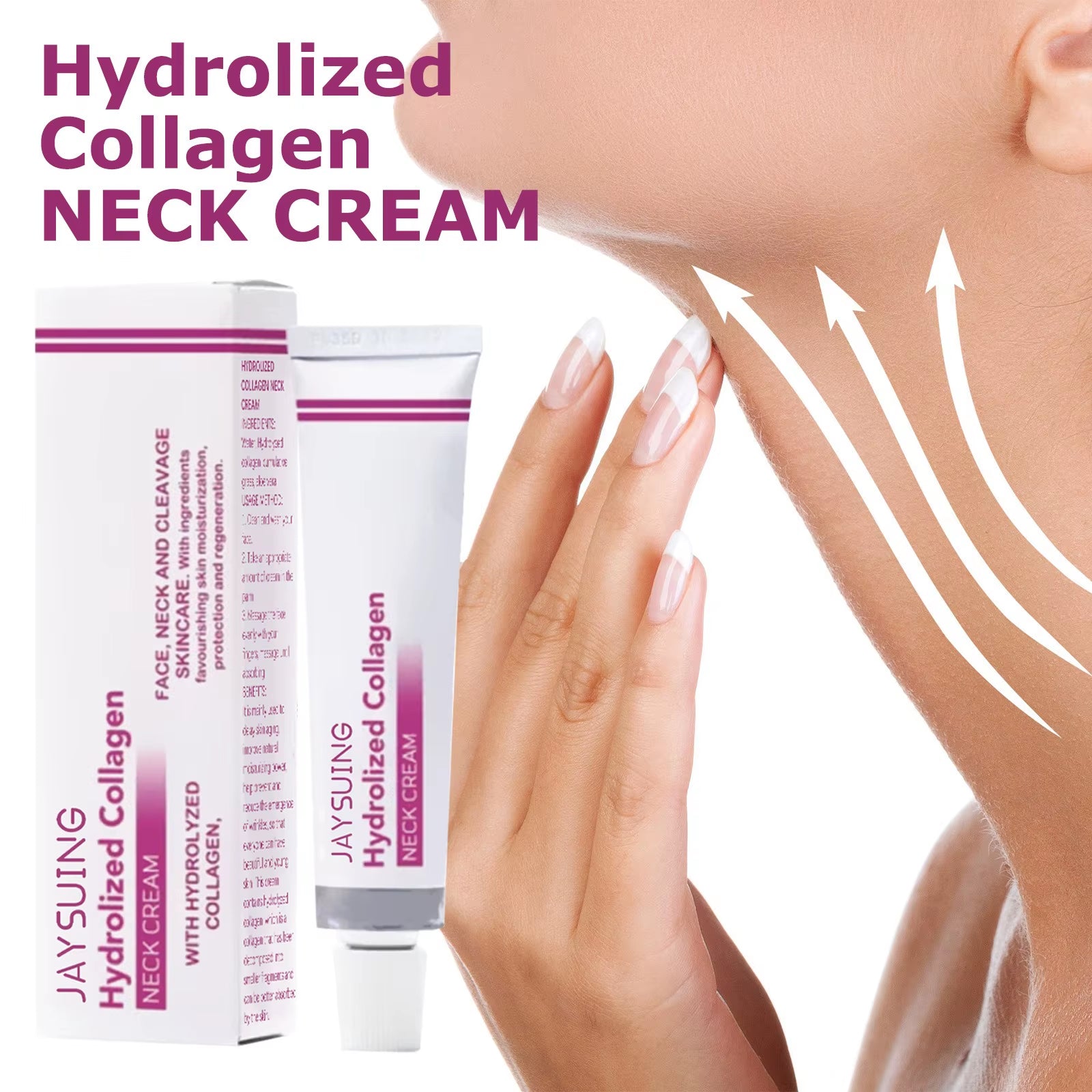 40G Hydrolyzed Collagen Neck Cream Face Lifting Firming Lightening Lines Care Lotion Moisturizer Neck Rejuvenation Cream