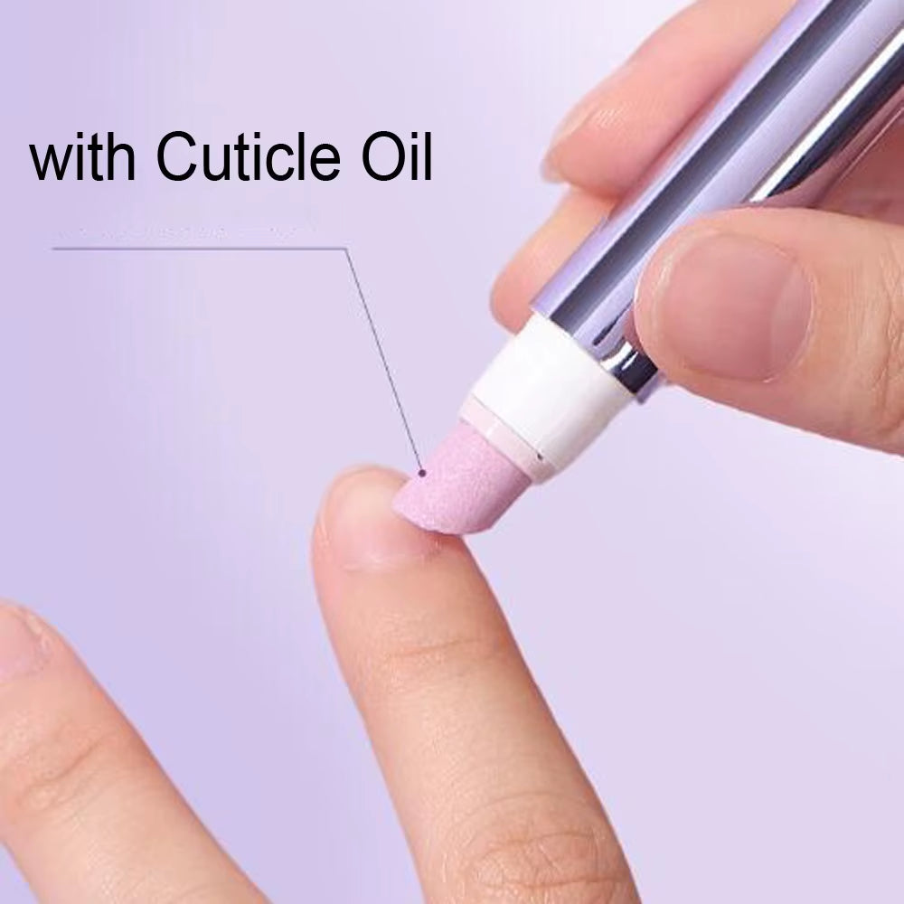 1/2/3PCS 3-In-1 Cuticle Oil Pen Deadskin Remover Cuticle Pusher Grinding Pen with Ceramic Tip Cuticle Remover Pen Nail Care Tool