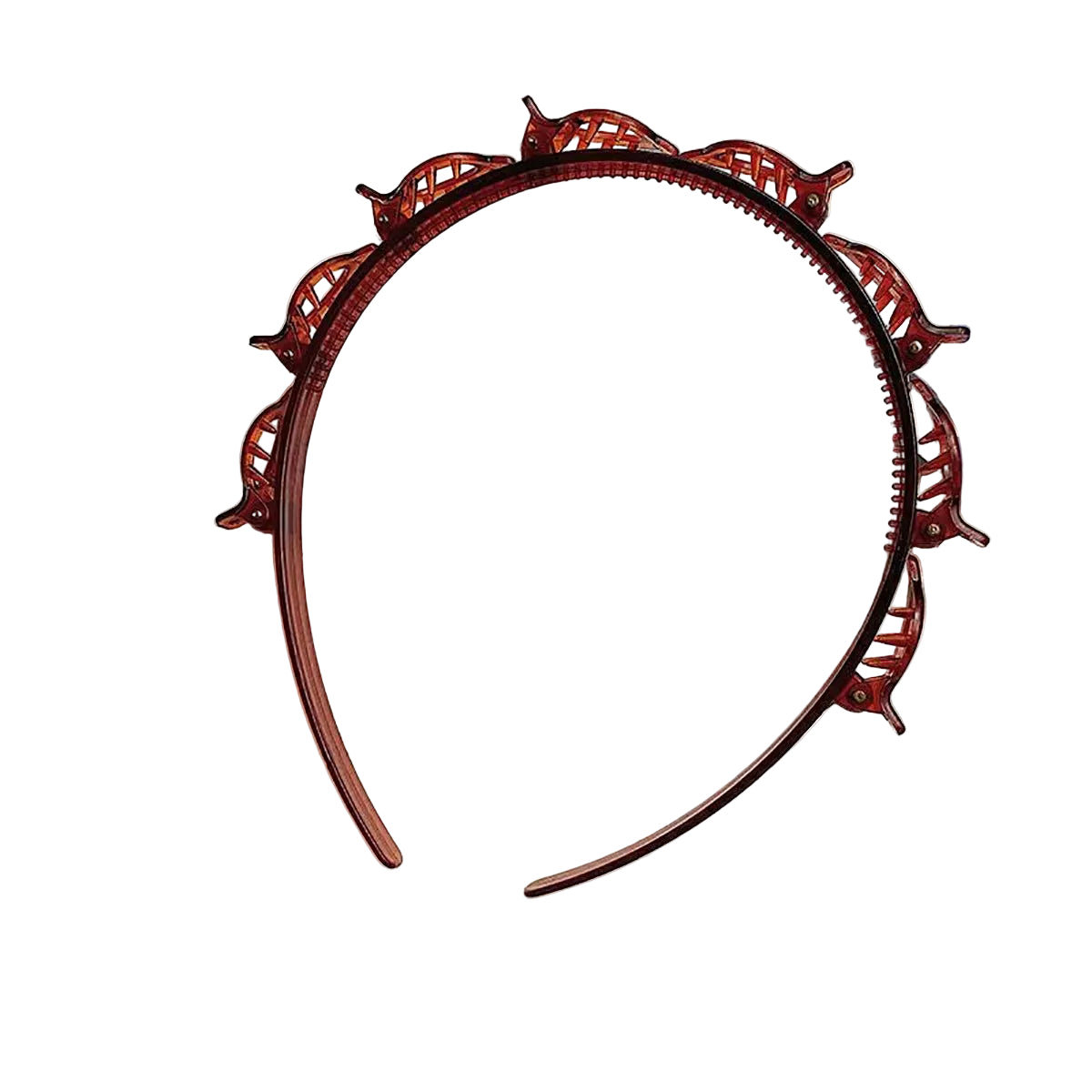 New Double Band Headbands for Women Hairstyle Fashion Non-Slip Hair Bands with Clips Bezel Hair Hoop Hair Headwear