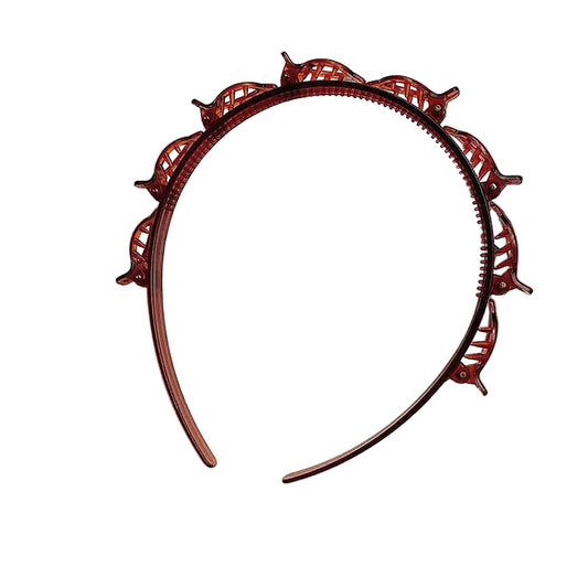New Double Band Headbands for Women Hairstyle Fashion Non-Slip Hair Bands with Clips Bezel Hair Hoop Hair Headwear