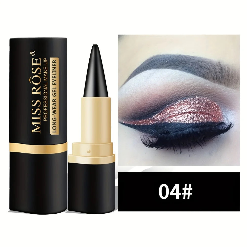 Gel Eyeliner, Quick-Dry Matte Smudge Proof Waterproof Eye-Liner Pencil for Women Girls Daily Party Stage Makeup
